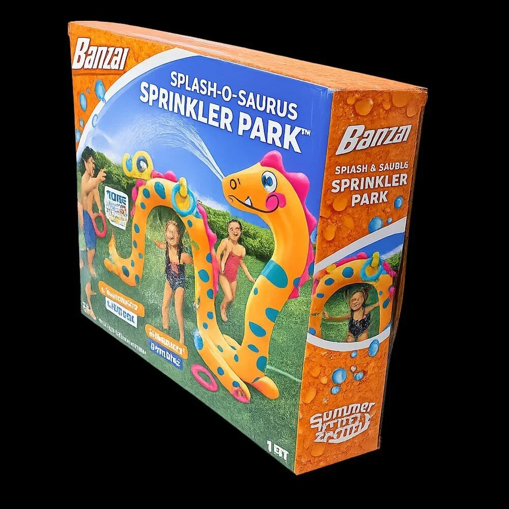 Banzai Splash-O-Saurus Sprinkler Park Kids Inflatable Water Play Dino Yard Toy